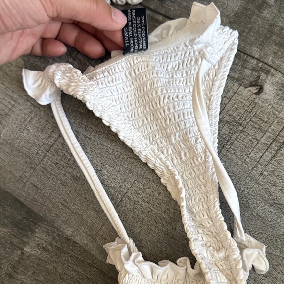 Indah White Smocked Bikini Set - Picture 2 of 3